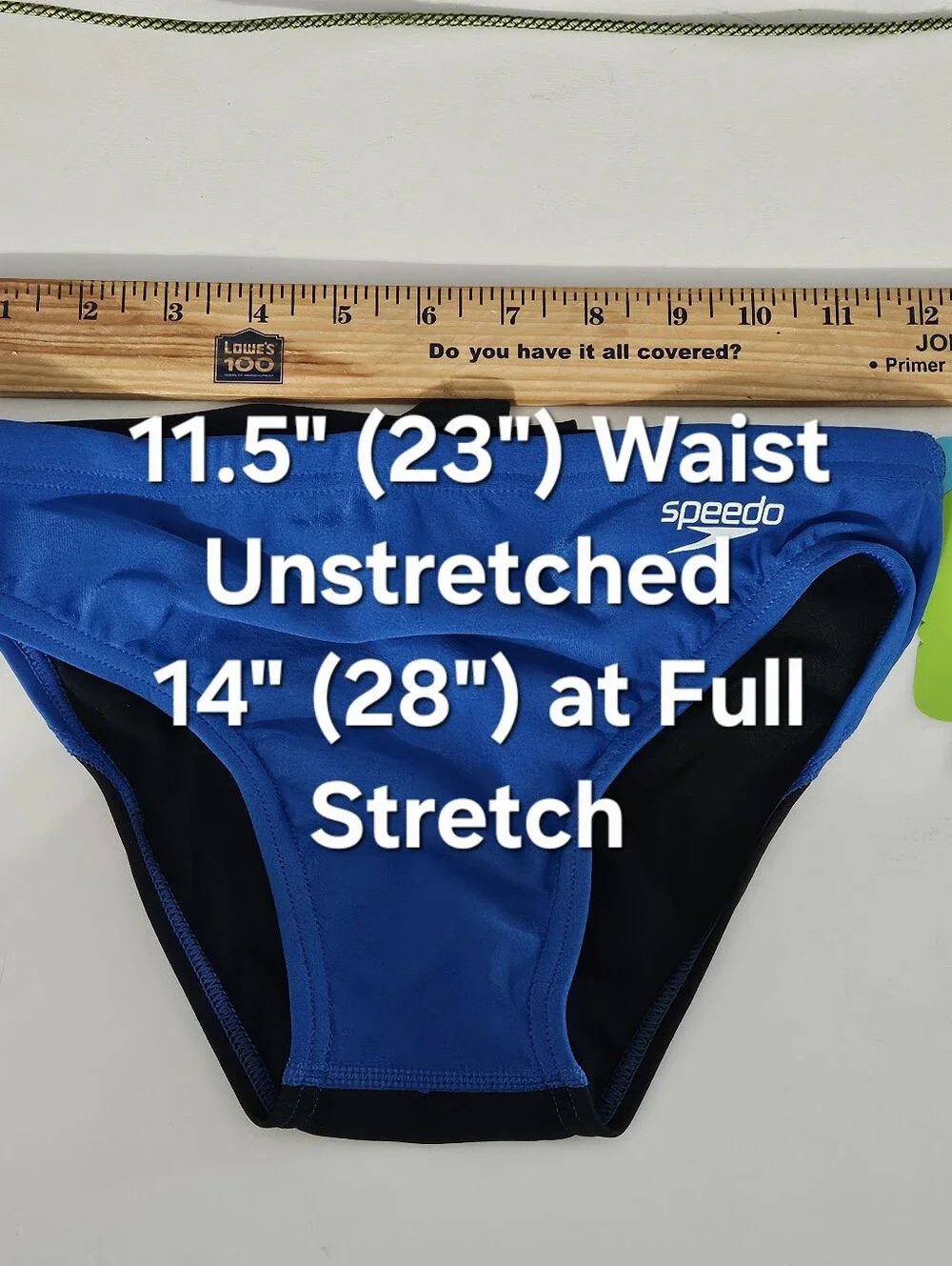 Speedo Endurance Size 28 Boys Mens Royal Blue Swim Trunks with Elastic Drawstrin